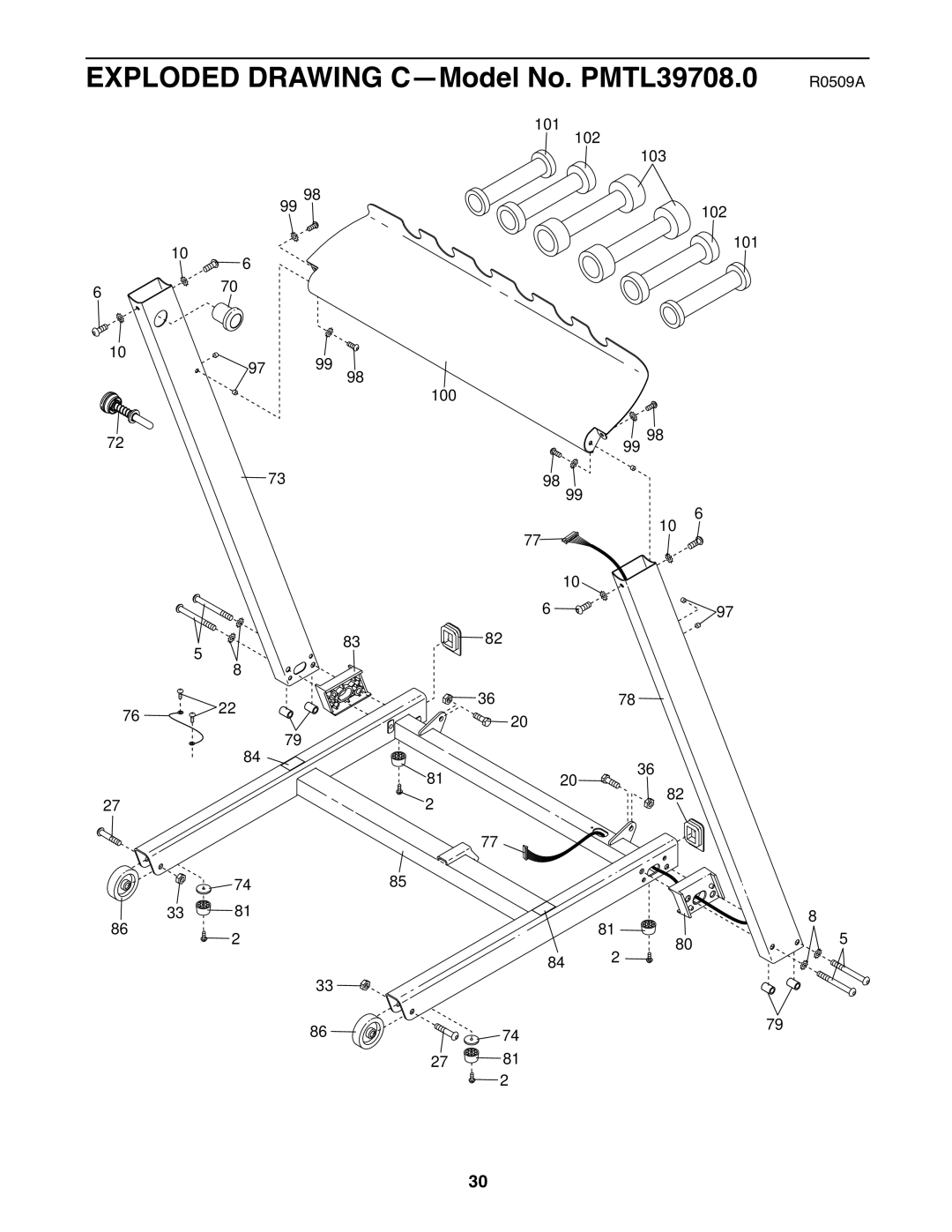 ProForm user manual Exploded Drawing C-Model No. PMTL39708.0 