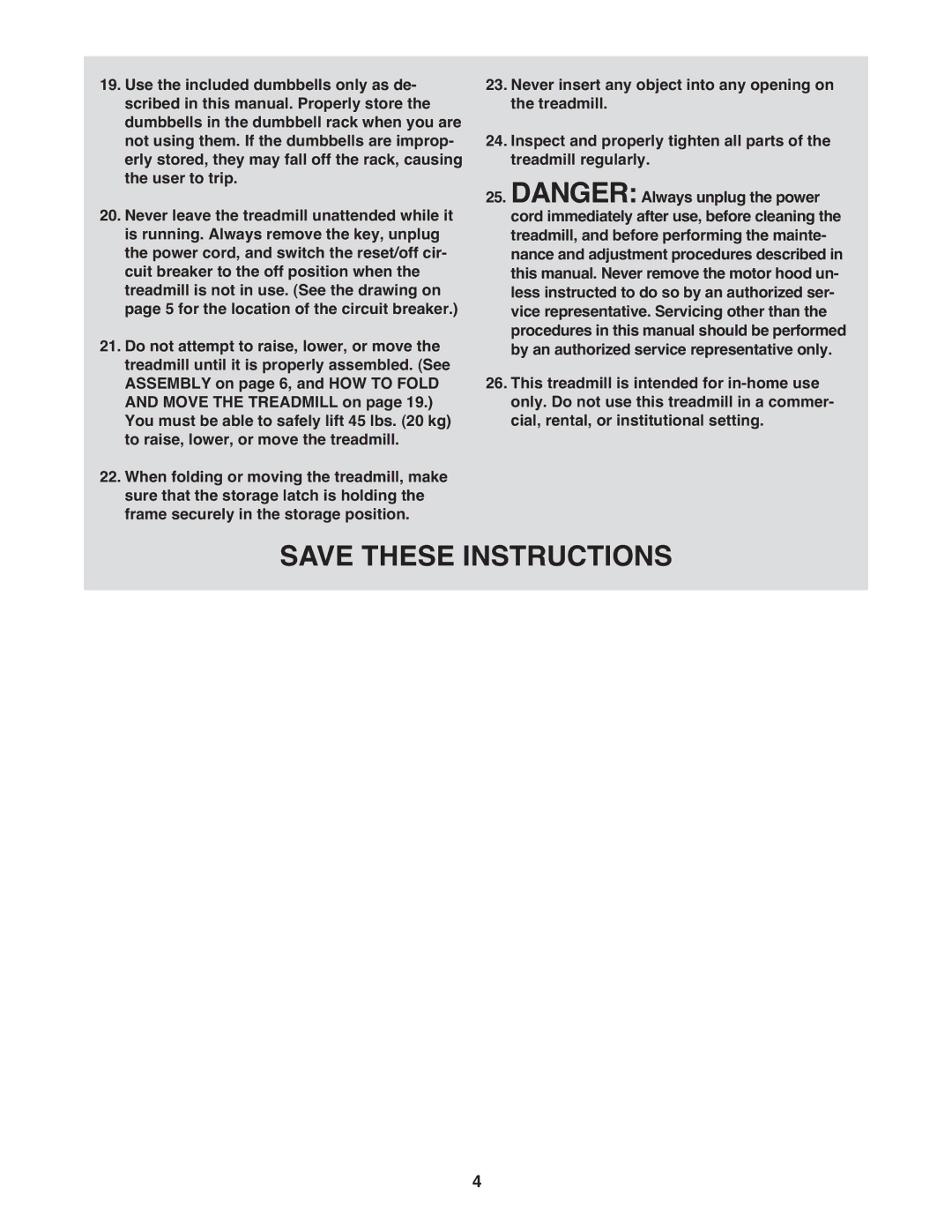 ProForm PMTL39708.0 user manual Cuit breaker to the off position when, By an authorized service representative only 