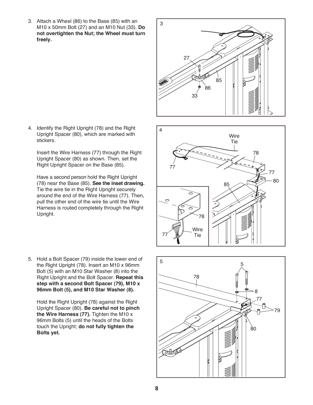 ProForm PMTL39708.0 user manual Touch the Upright do not fully tighten Bolts yet 