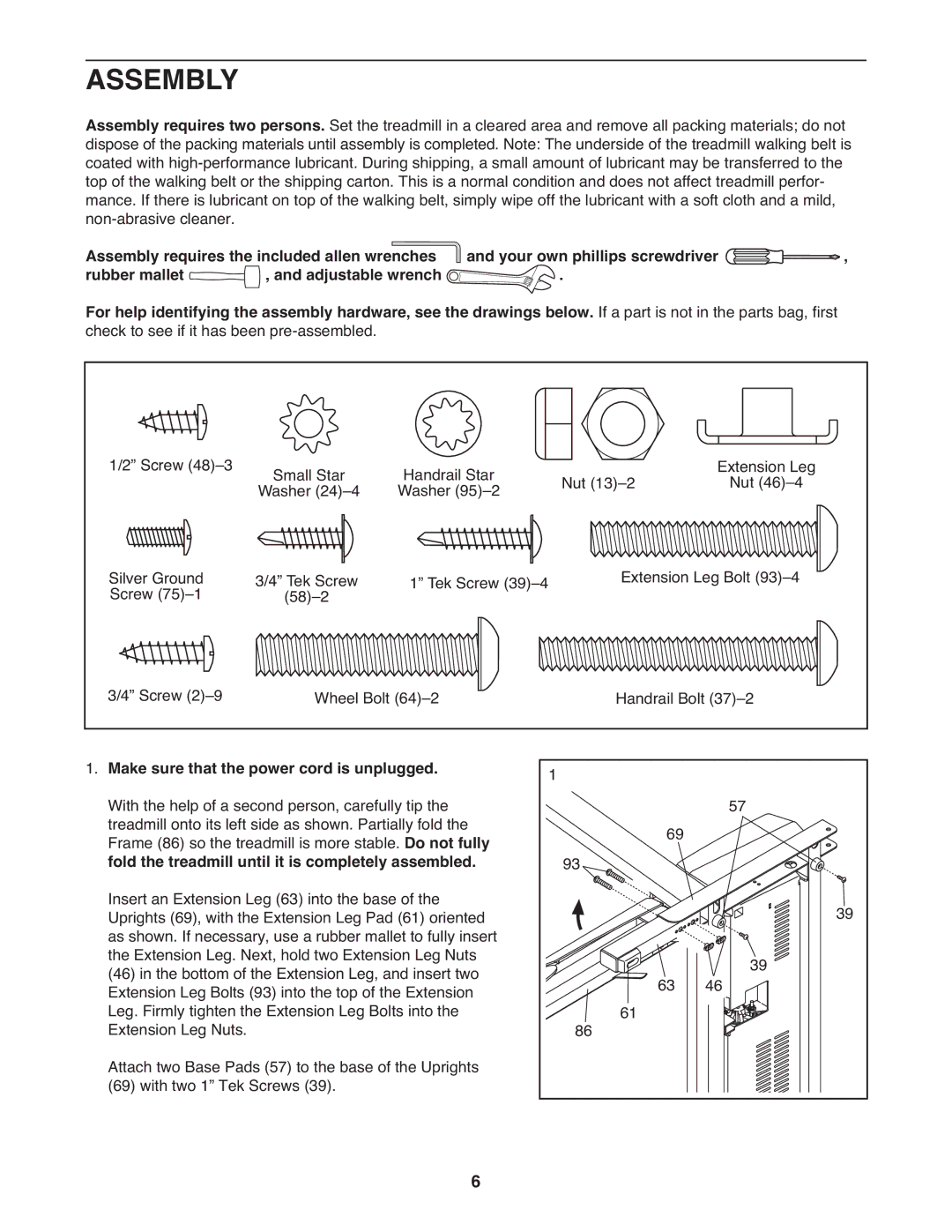 ProForm PMTL49305.0 user manual Assembly 