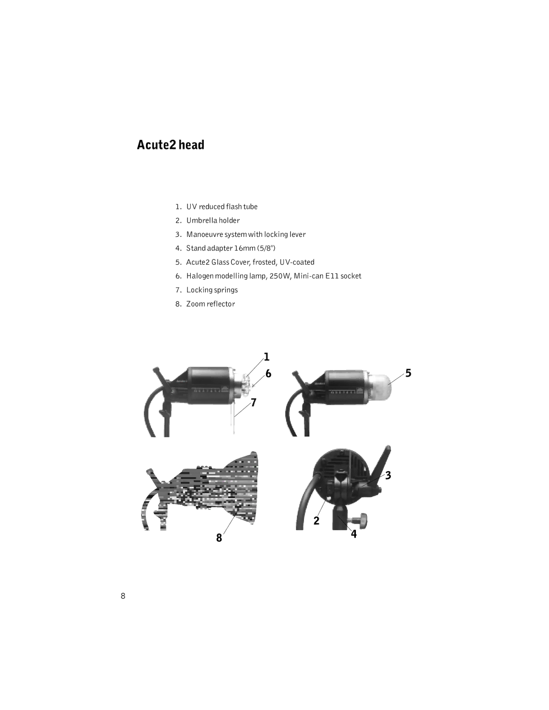 Profoto 1200 manual Acute2 head 