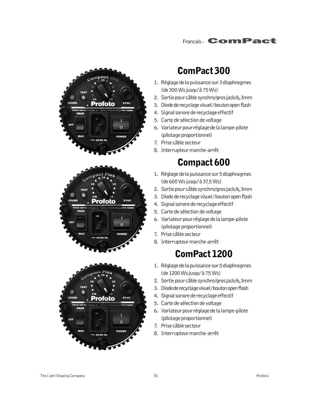 Profoto 300 manual Compact 