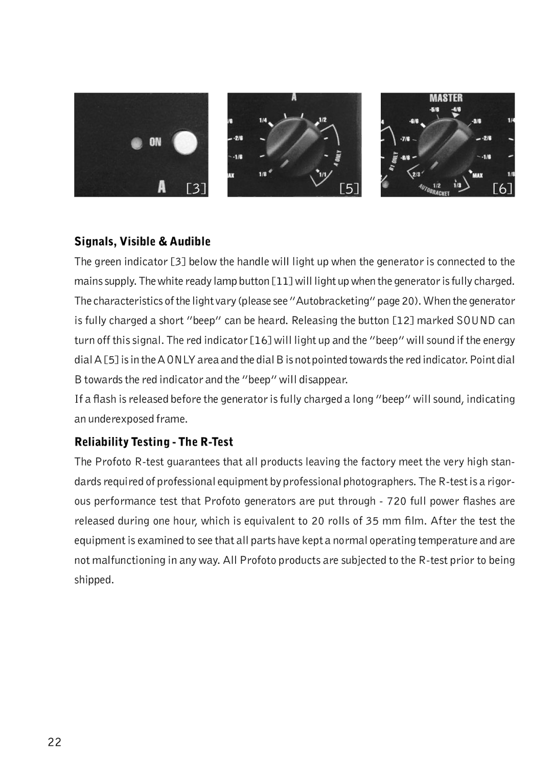 Profoto Pro-7 manual Signals, Visible & Audible, Reliability Testing The R-Test 