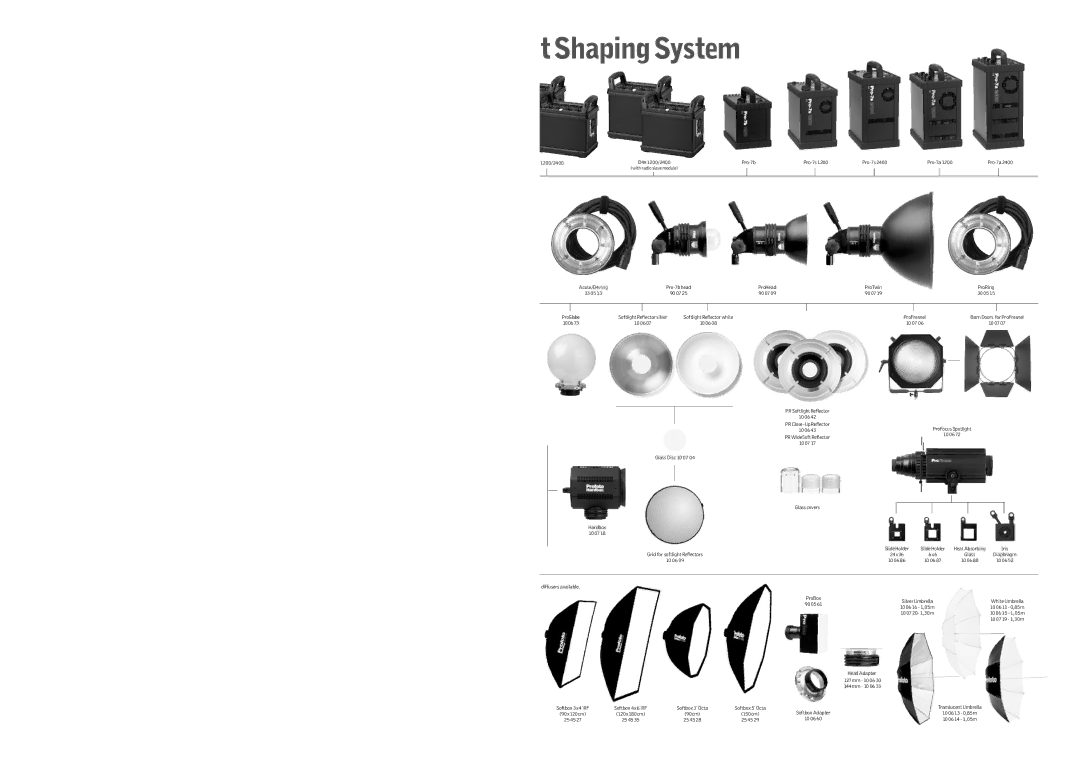 Profoto Pro-7 manual Shaping System 