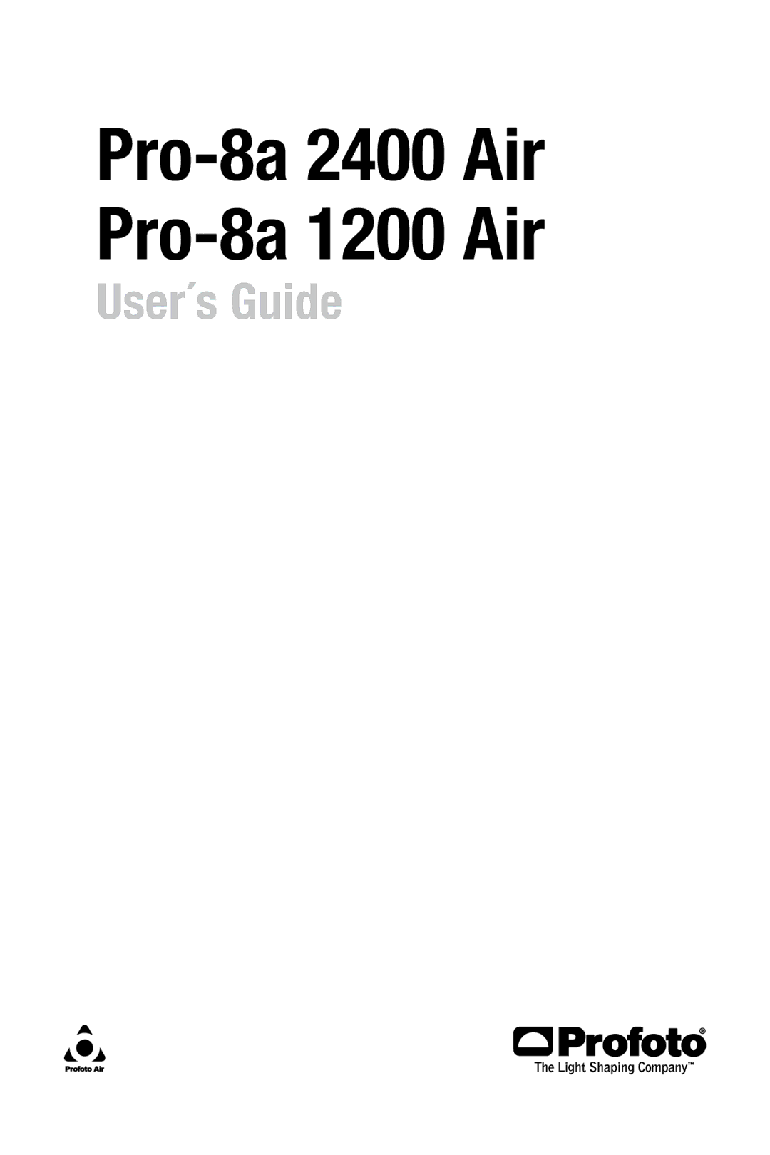 Profoto manual Pro-8a 2400 Air Pro-8a 1200 Air 