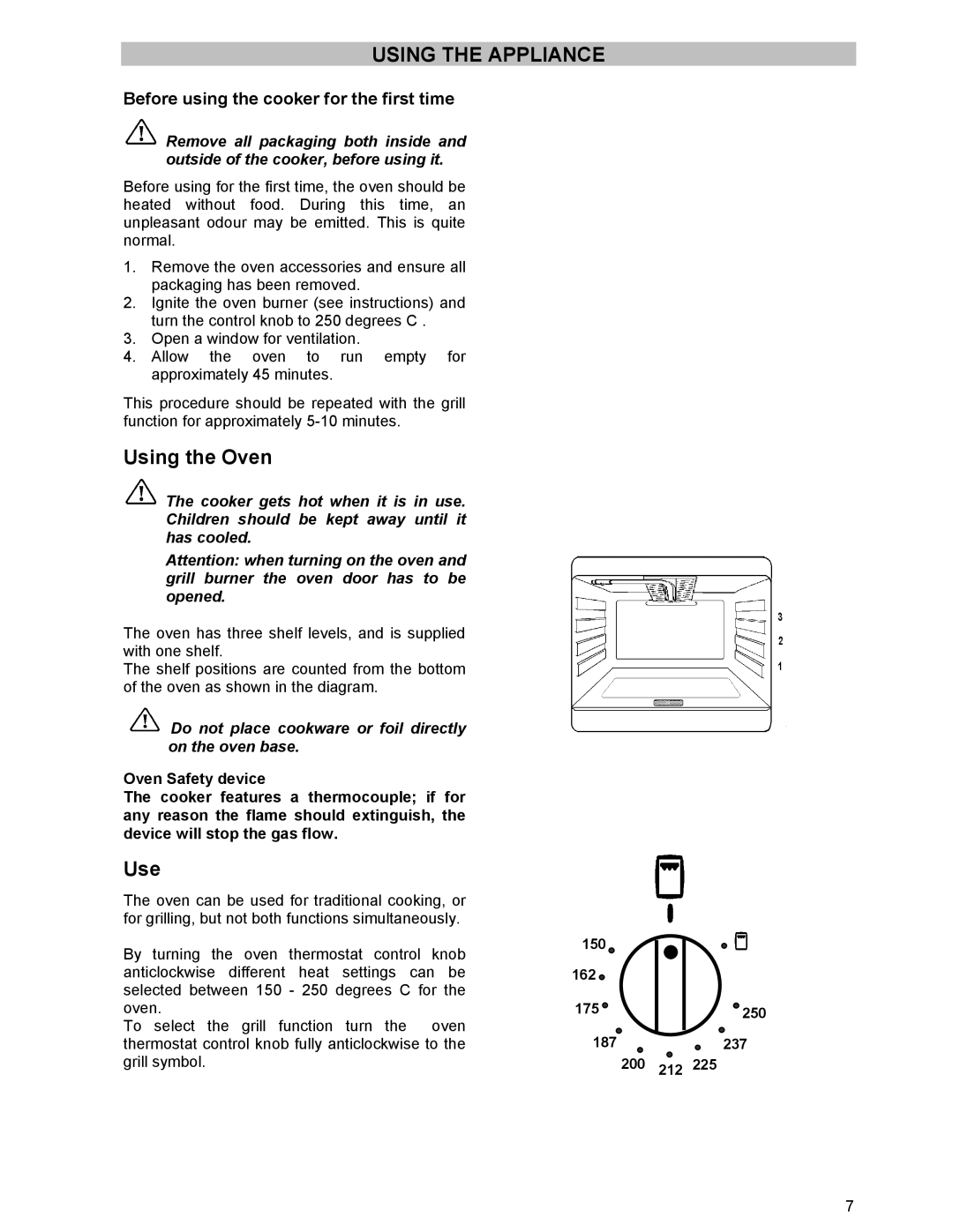 Prolific Tech EFG 502 manual Using the Appliance, Before using the cooker for the first time 