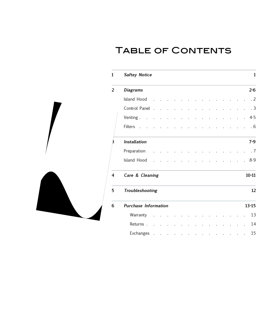 Proline PLS1440 user manual Table of Contents 