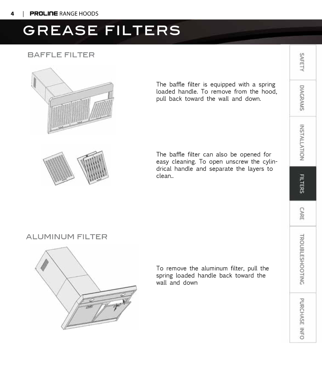 Proline PLZIGL5, PLZWKL2, PLZWKF, PLZW697, PLZWKE, PLZIGS2, PLZIGL7, PLZIGL9, PLZIKE2, PLZIGL6 Grease Filters, Baffle filter 