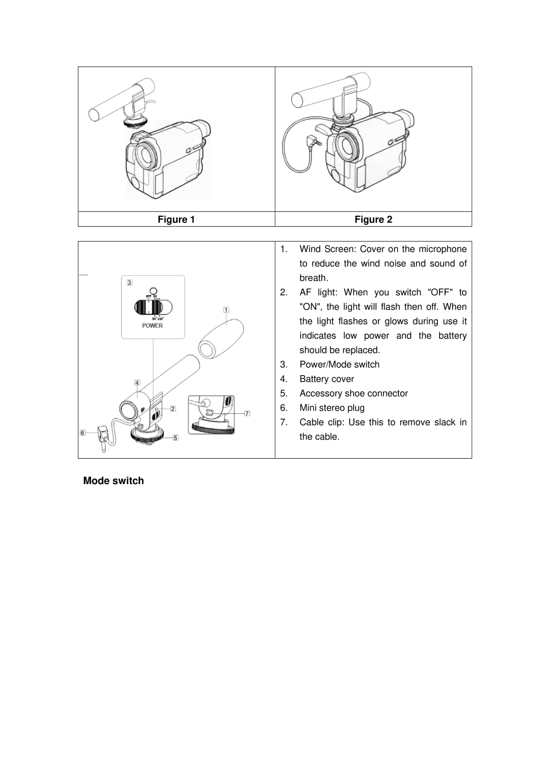 ProMaster 8026 instruction manual Mode switch 