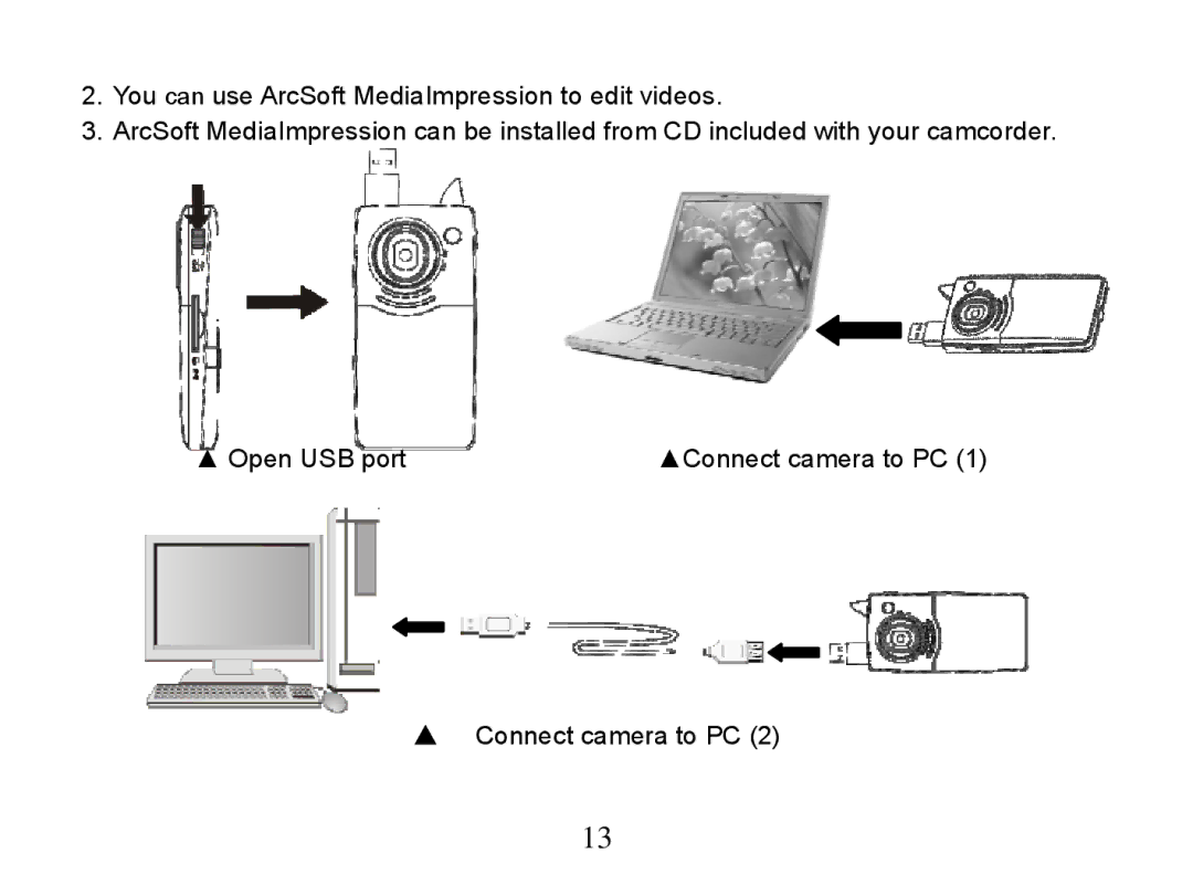 ProMaster MyMuvi Movie Machine instruction manual Connect camera to PC 