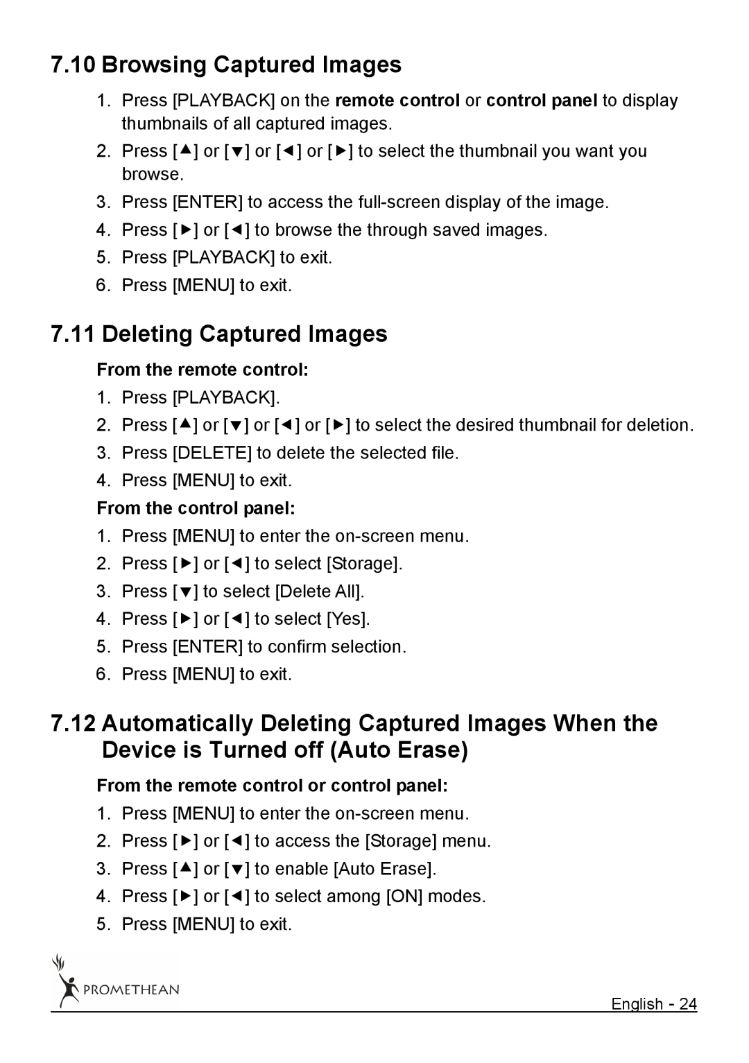 Promethean 322 user manual Browsing Captured Images, Deleting Captured Images 