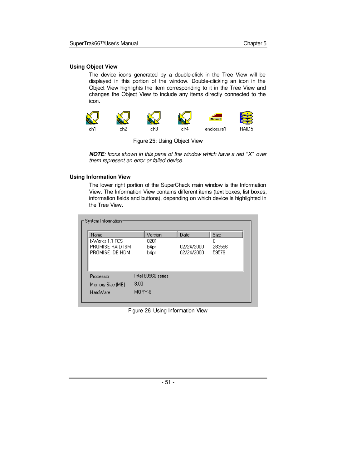 Promise Technology 66 Pro user manual Using Object View, Using Information View 