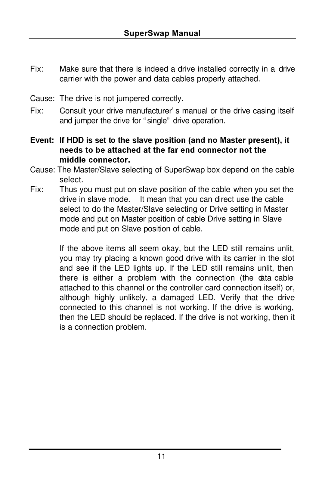 Promise Technology C6101SSWP000000-2 warranty SuperSwap Manual 