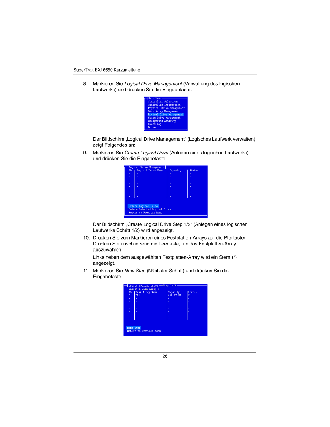 Promise Technology manual SuperTrak EX16650 Kurzanleitung 