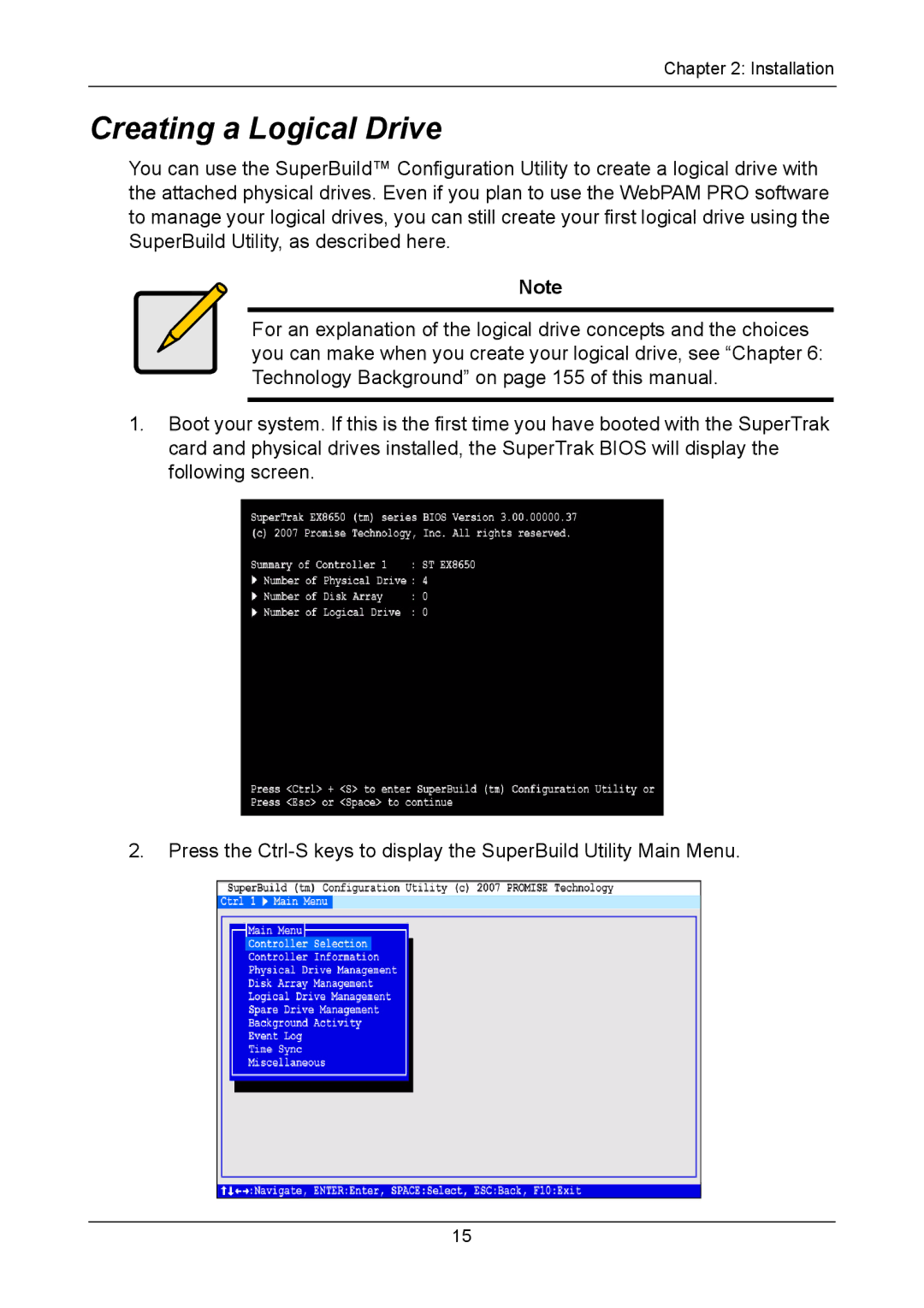 Promise Technology EX8650A, EX4650A user manual Creating a Logical Drive 