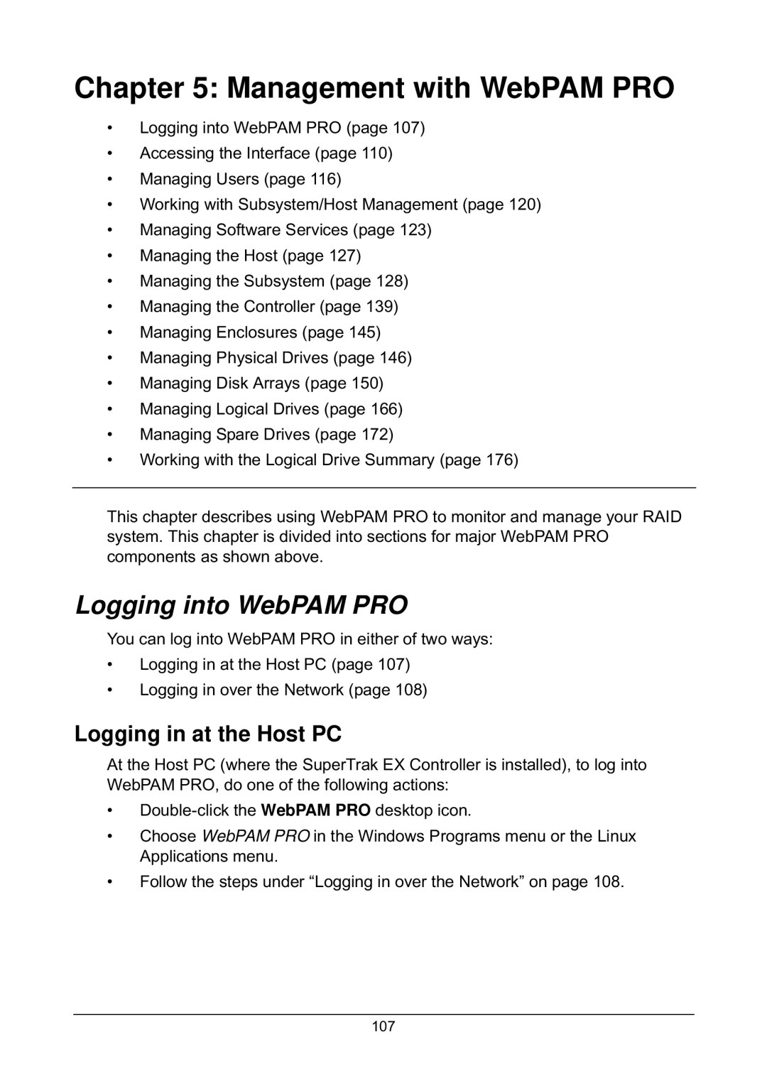 Promise Technology EX8654, EX8658, EX8650, EX4650 manual Management with WebPAM PRO 