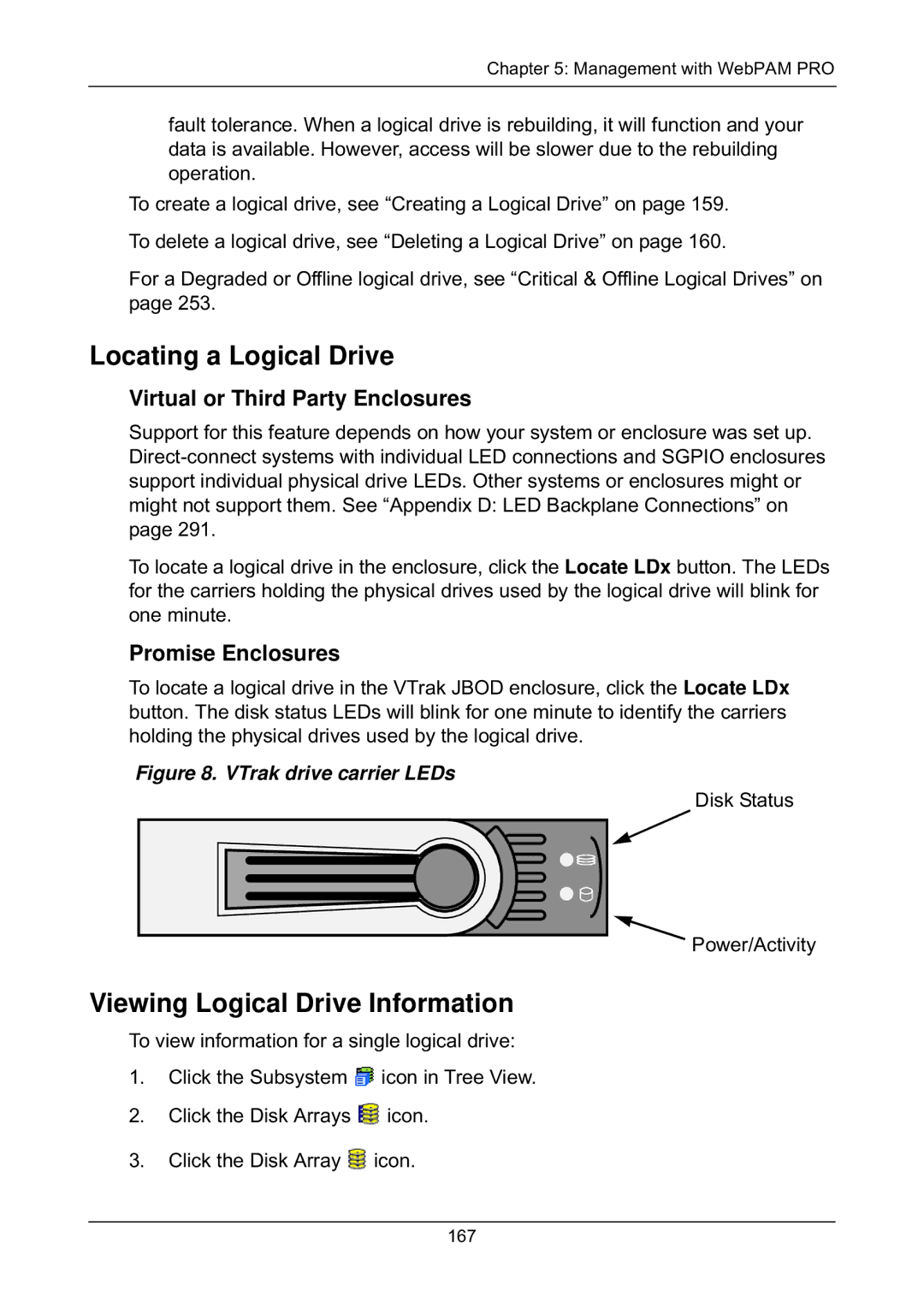 Promise Technology EX8654, EX8658, EX8650, EX4650 manual Locating a Logical Drive, Virtual or Third Party Enclosures 