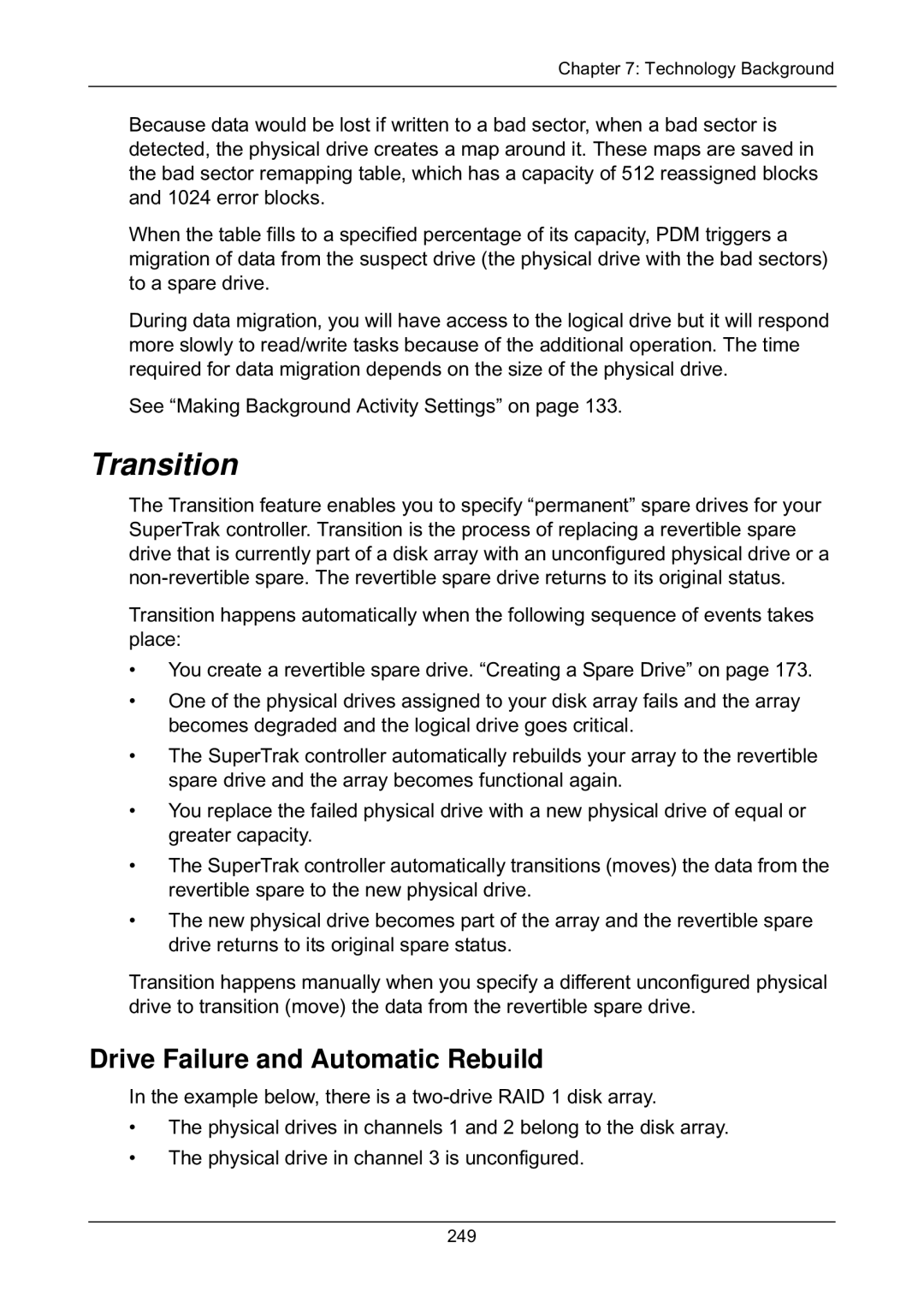 Promise Technology EX4650, EX8658, EX8654, EX8650 manual Transition, Drive Failure and Automatic Rebuild 