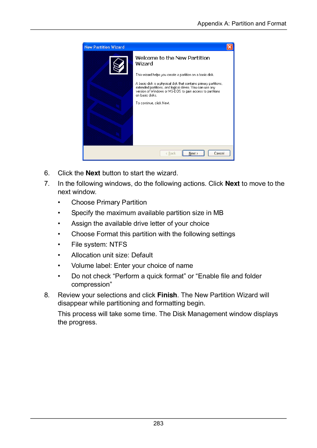 Promise Technology EX8654, EX8658, EX8650, EX4650 manual Appendix a Partition and Format 