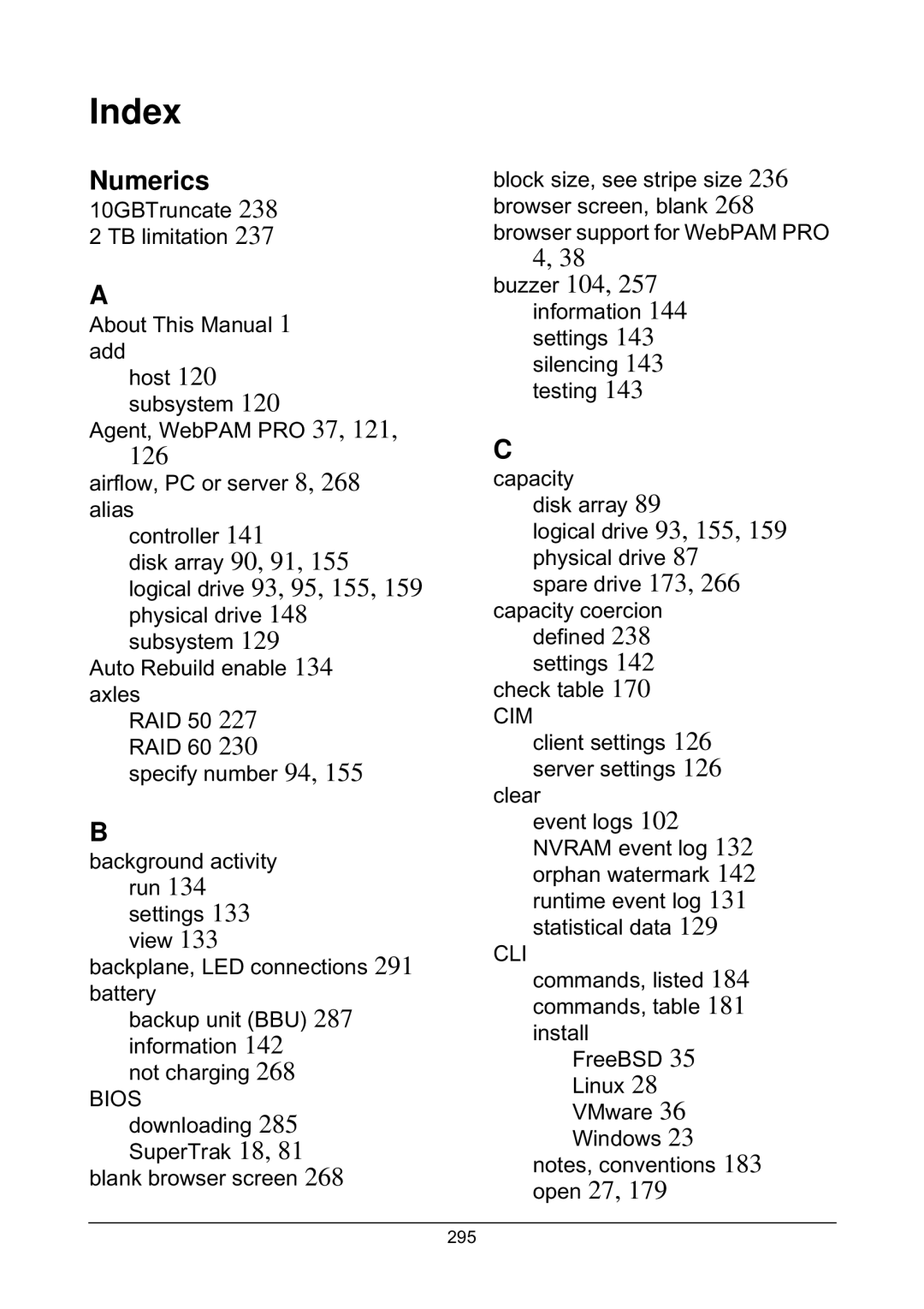 Promise Technology EX8654, EX8658, EX8650, EX4650 manual Index, Numerics 