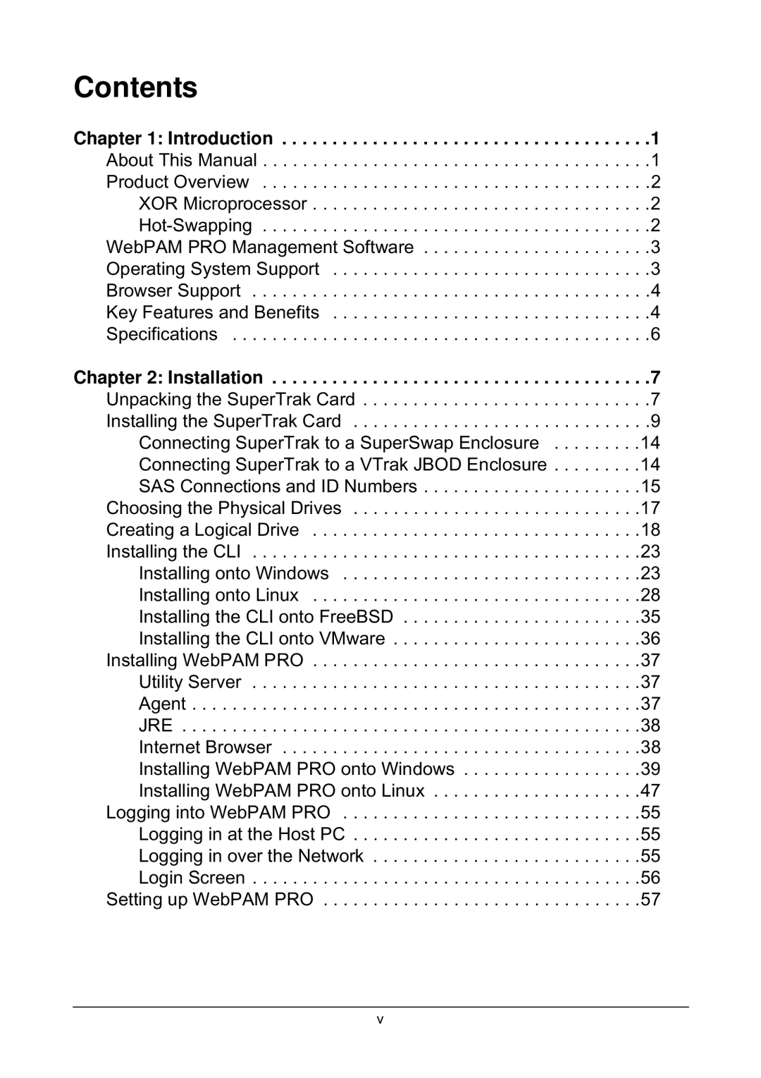 Promise Technology EX8654, EX8658, EX8650, EX4650 manual Contents 