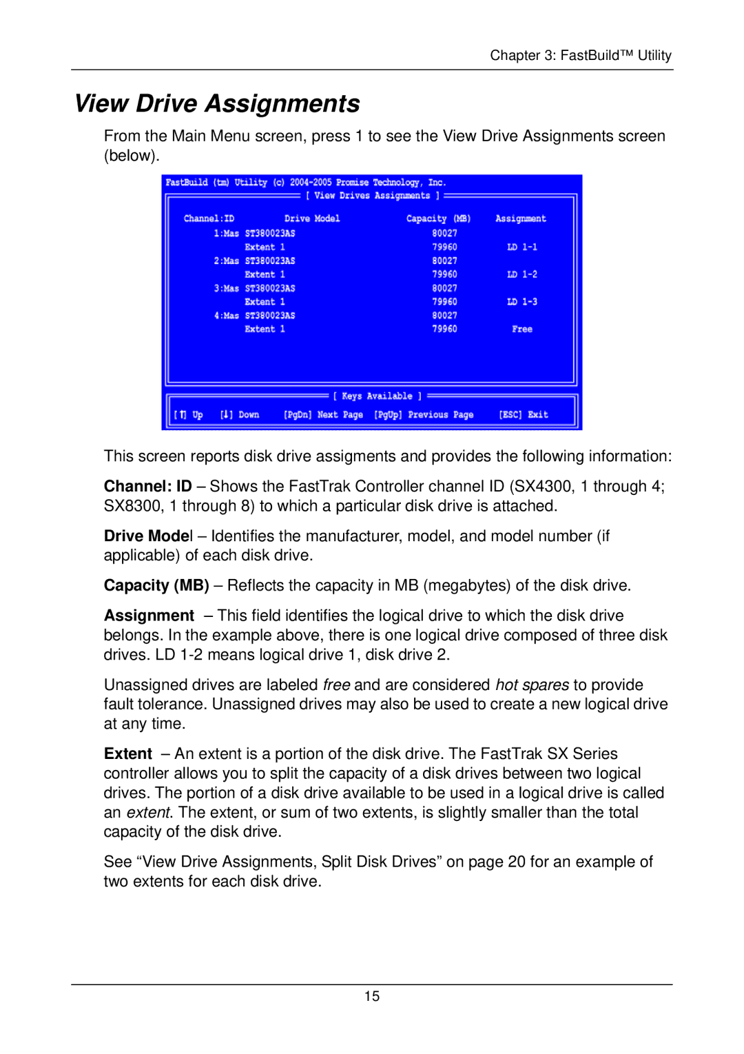 Promise Technology SX8300, FASTTRAK SX4300 user manual View Drive Assignments 