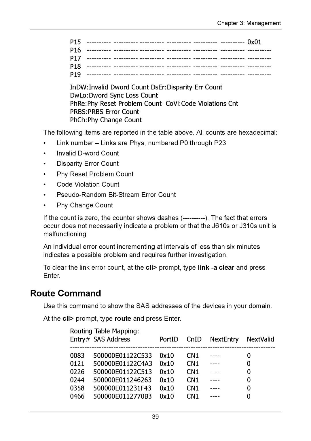 Promise Technology J310S, J610S manual Route Command 