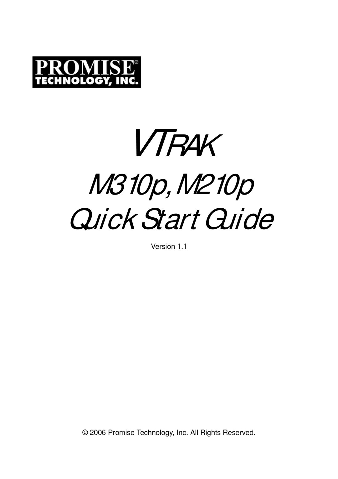 Promise Technology vtrak, m210p, m310p quick start Vtrak 