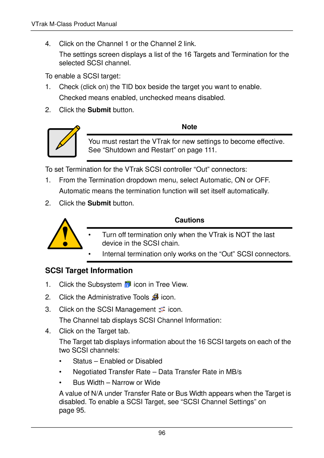 Promise Technology M300f, M500i, M500f, M300p, M500p, M300i, M200i, M200p, M200f manual Scsi Target Information 