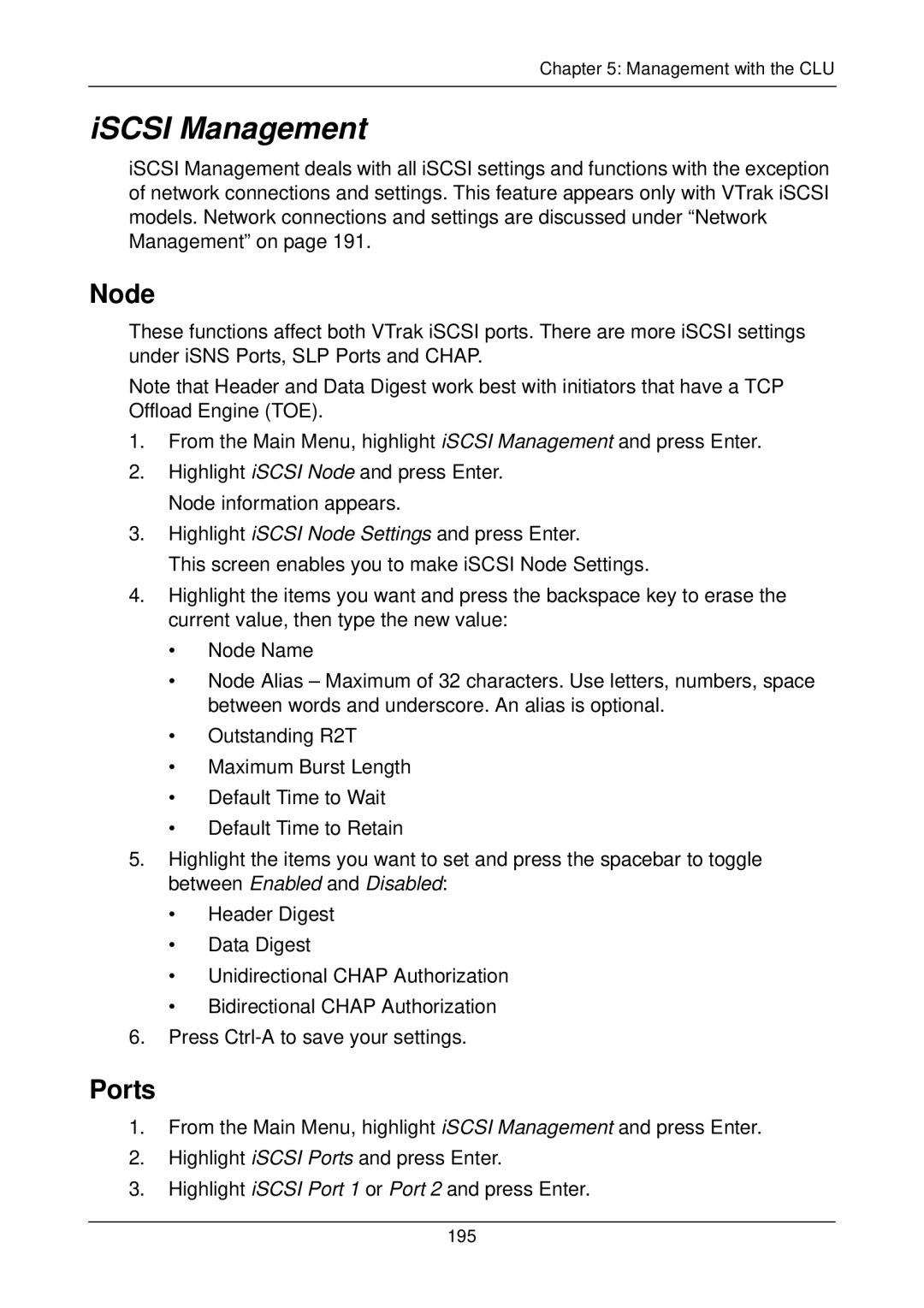 Promise Technology M300f, M500i, M500f, M300p, M500p, M300i, M200i, M200p, M200f manual ISCSI Management, Node 