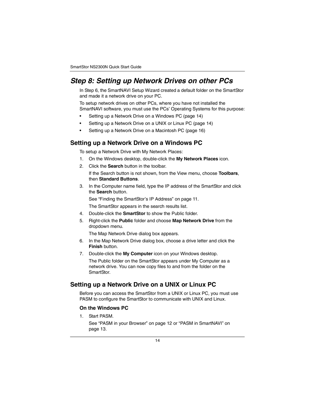 Promise Technology NS2300N quick start Setting up Network Drives on other PCs, Setting up a Network Drive on a Windows PC 