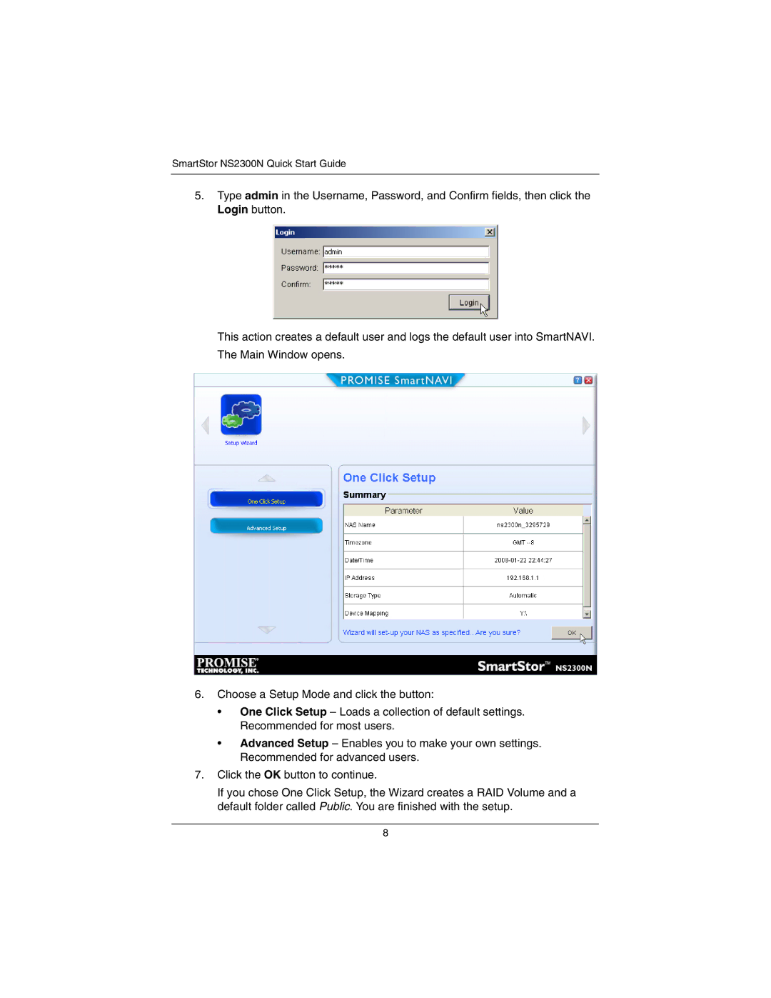 Promise Technology quick start SmartStor NS2300N Quick Start Guide 