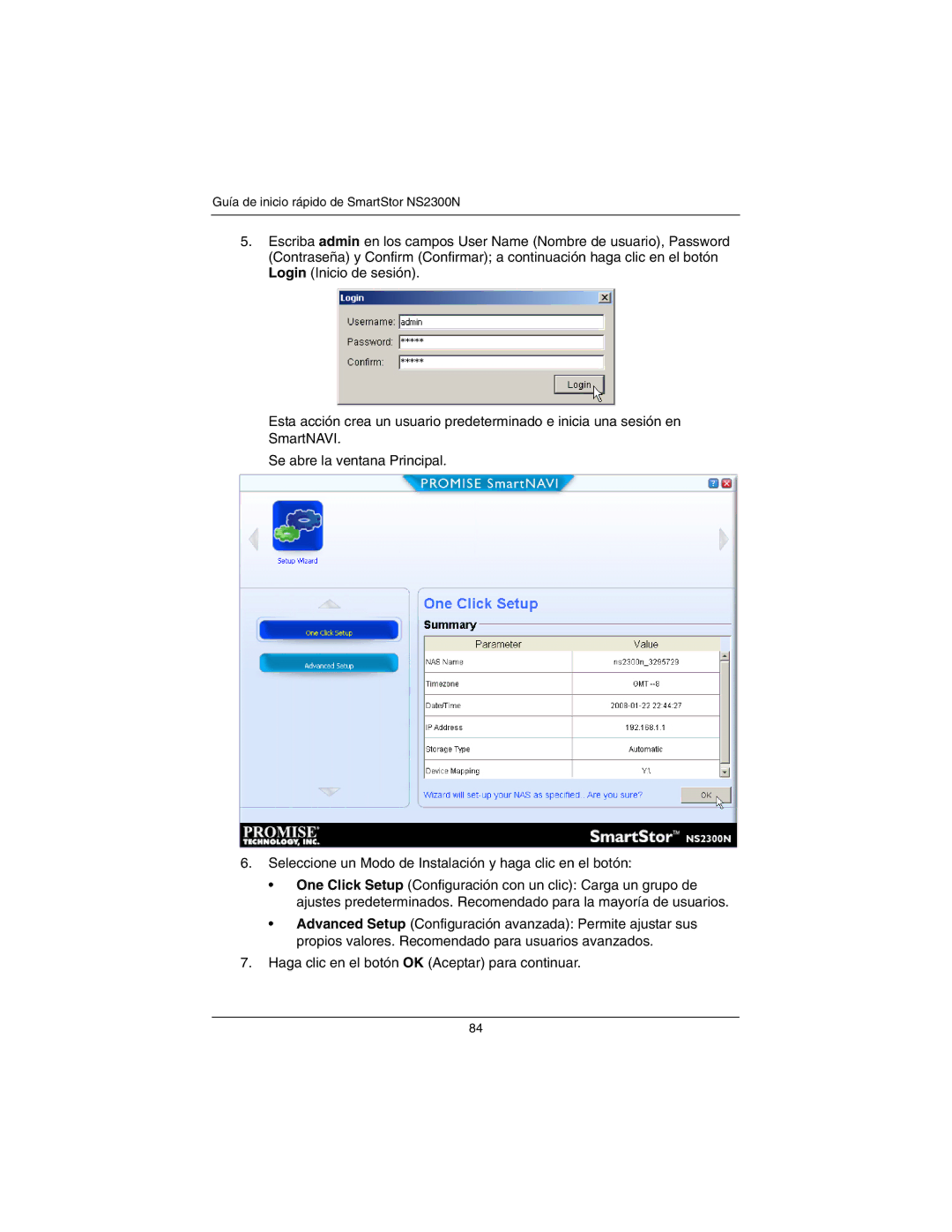 Promise Technology quick start Guía de inicio rápido de SmartStor NS2300N 