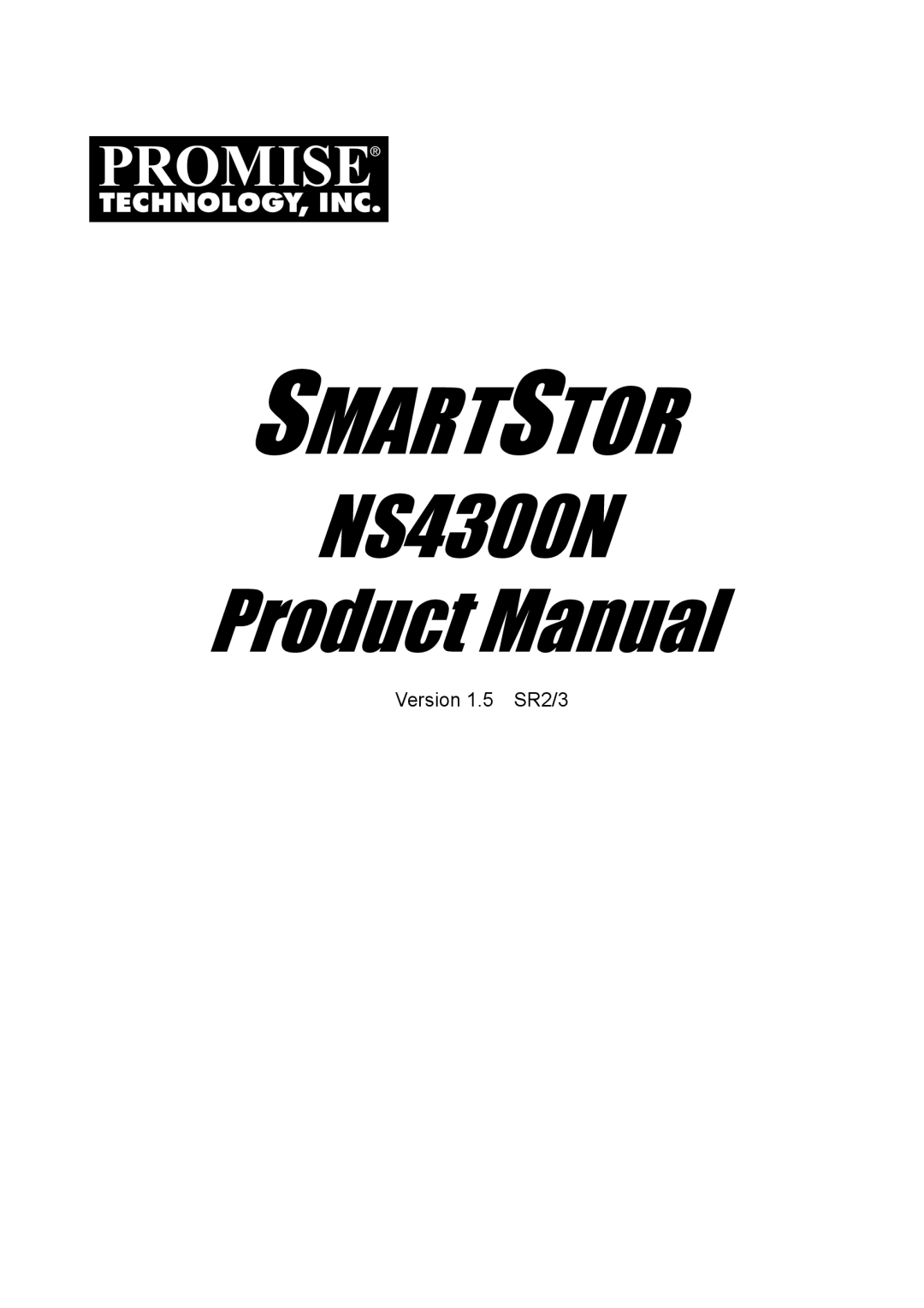 Promise Technology NS4300N quick start Smartstor 