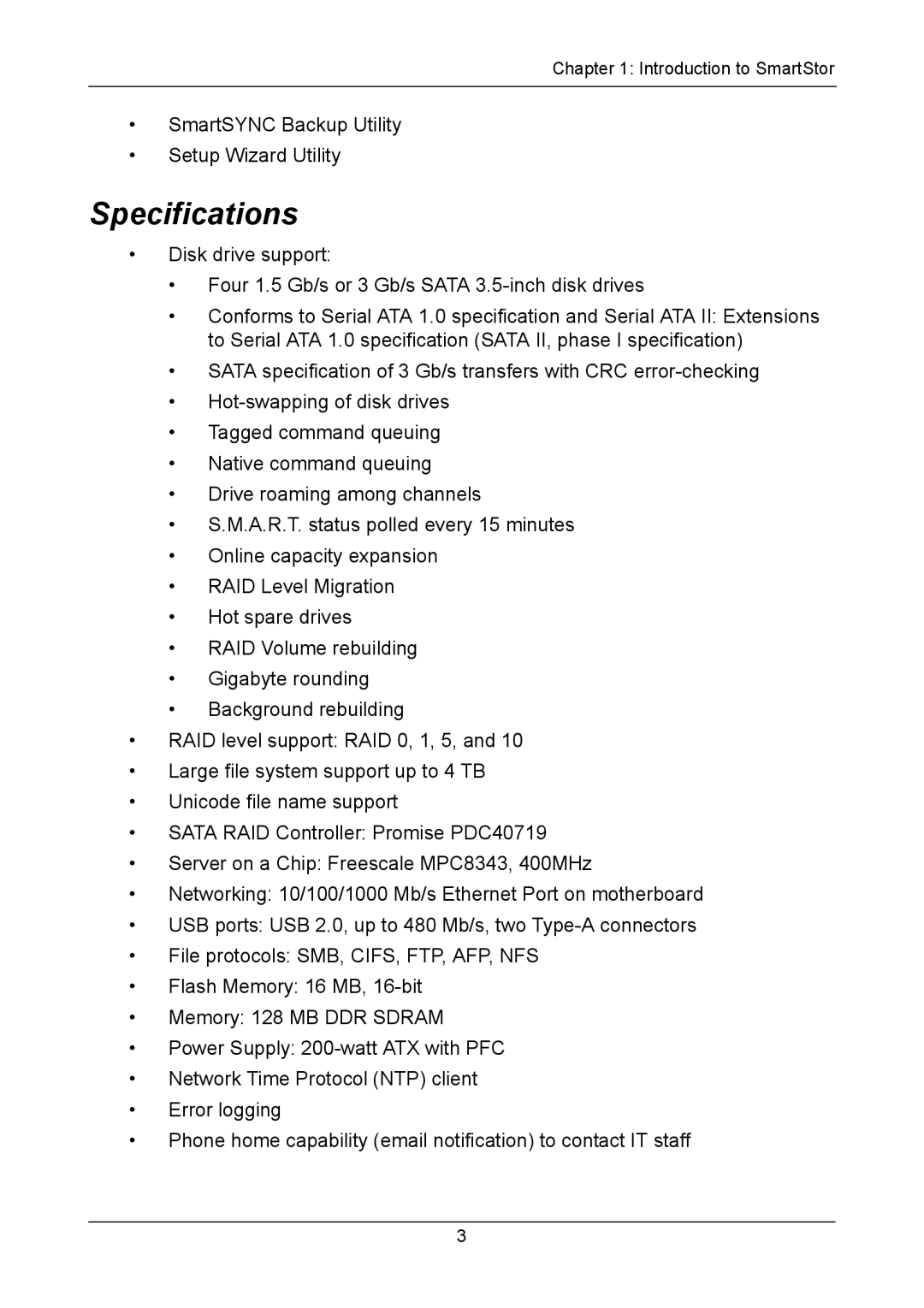 Promise Technology NS4300N manual Specifications 