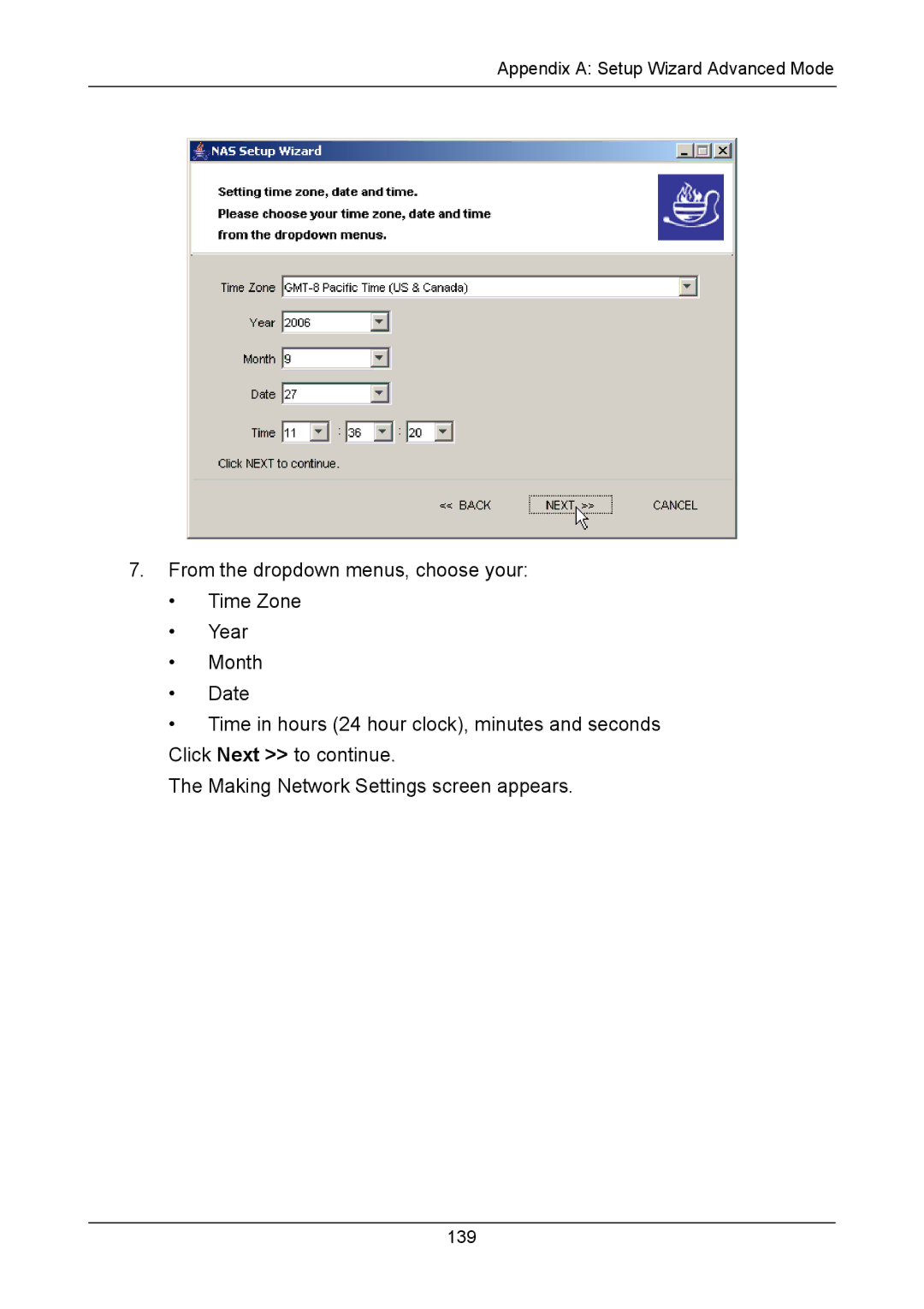 Promise Technology NS4300N manual Appendix a Setup Wizard Advanced Mode 