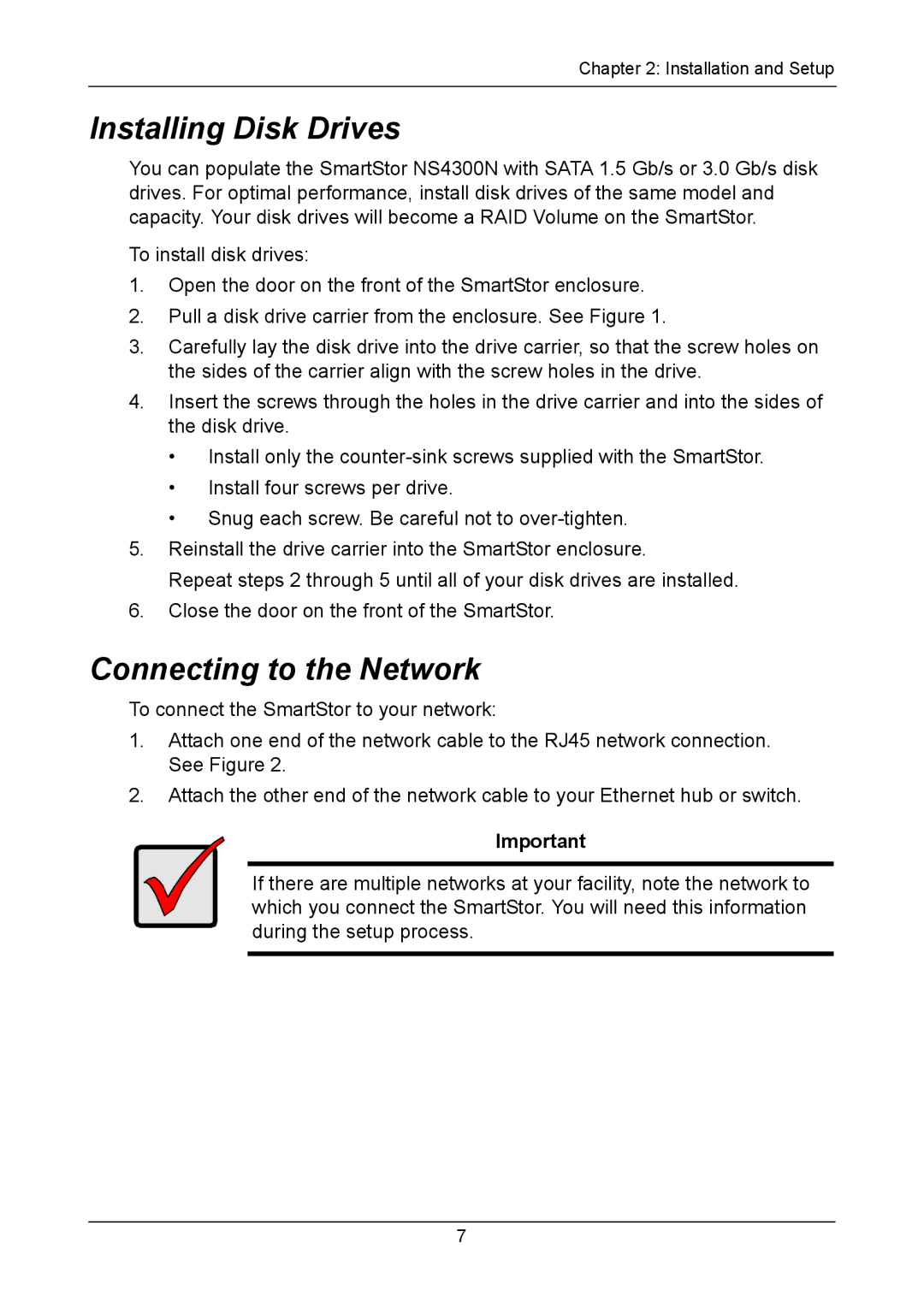 Promise Technology NS4300N manual Installing Disk Drives, Connecting to the Network 