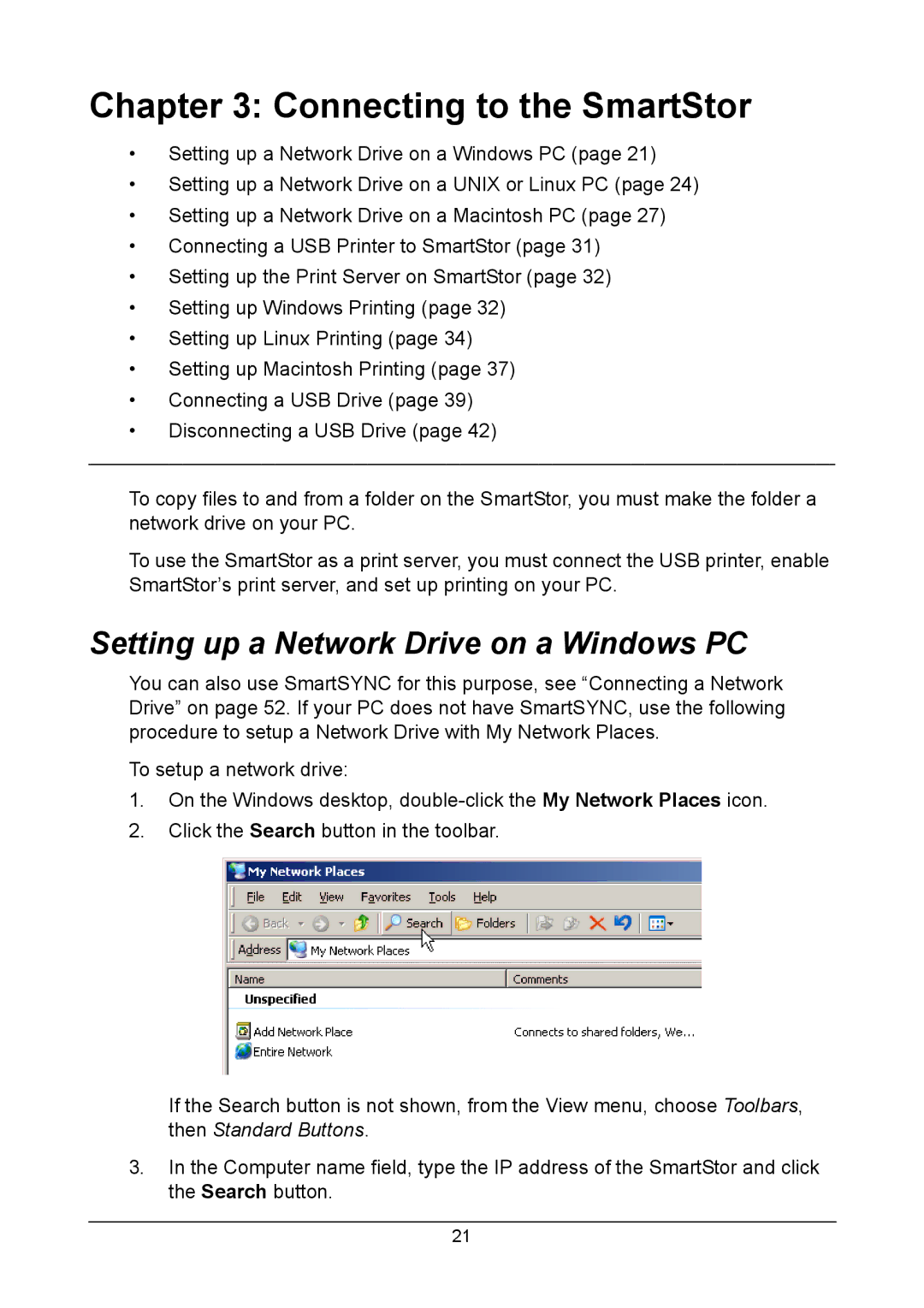 Promise Technology NS4300N manual Connecting to the SmartStor, Setting up a Network Drive on a Windows PC 