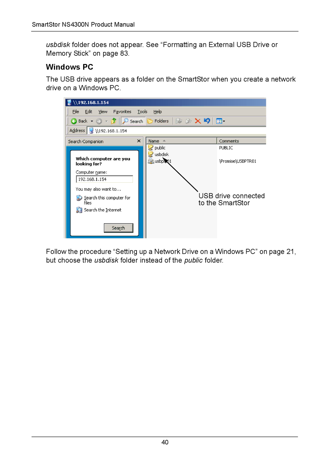 Promise Technology NS4300N manual Windows PC 