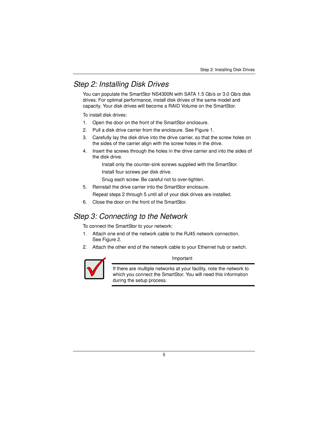 Promise Technology NS4300N quick start Installing Disk Drives, Connecting to the Network 