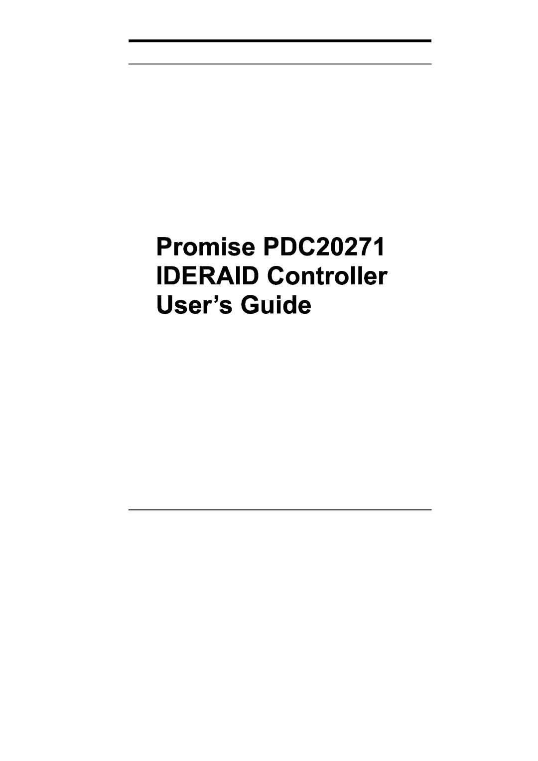 Promise Technology PDC20271 manual 