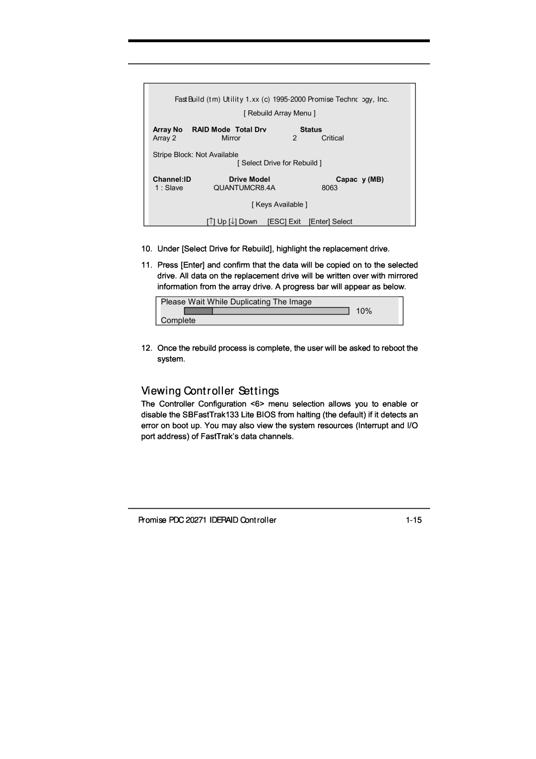 Promise Technology PDC20271 Viewing Controller Settings, 1-15, 1↑ 39*1↓ J! $!K, $ $.!!$, 2* 1$!!.!!$$, Ef ! !!. % $, $!1!+ 