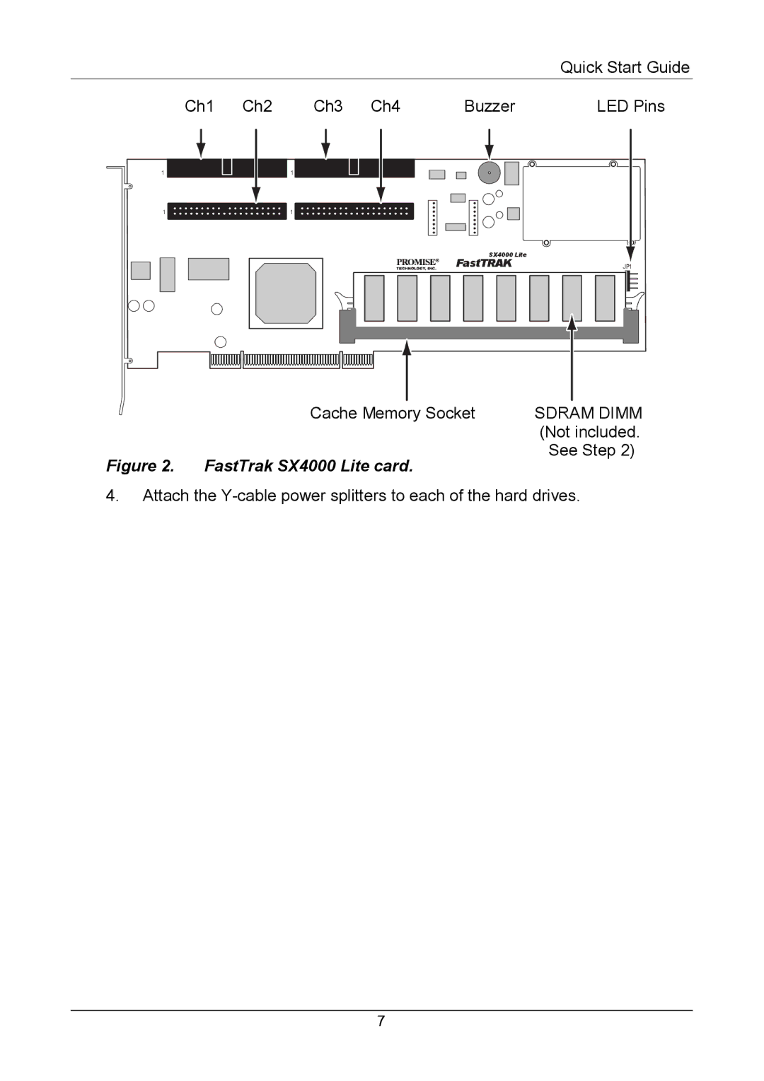 Promise Technology quick start FastTrak SX4000 Lite card 