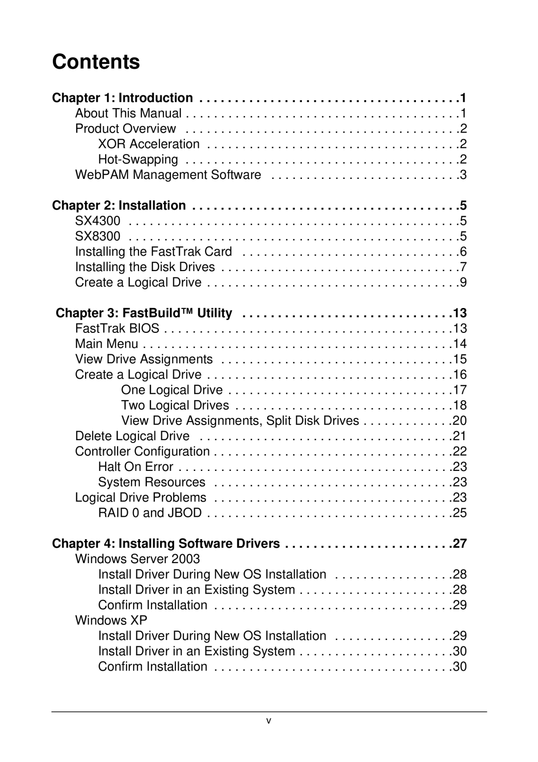 Promise Technology SX8300, SX4300 user manual Contents 