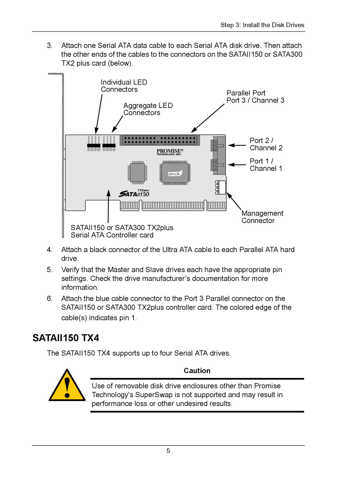 Promise Technology TX Series Serial ATA Controller Cards, SATA 300 quick start SATAII150 TX4 