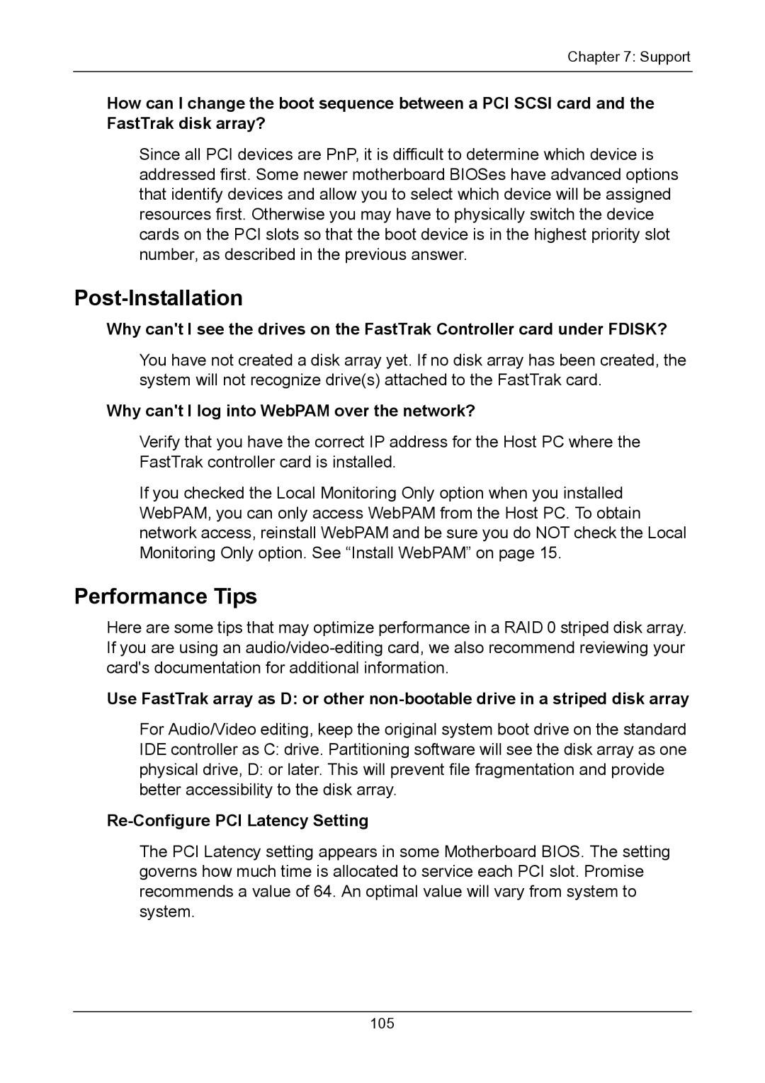 Promise Technology TX2300, TX2200 user manual Post-Installation, Performance Tips 