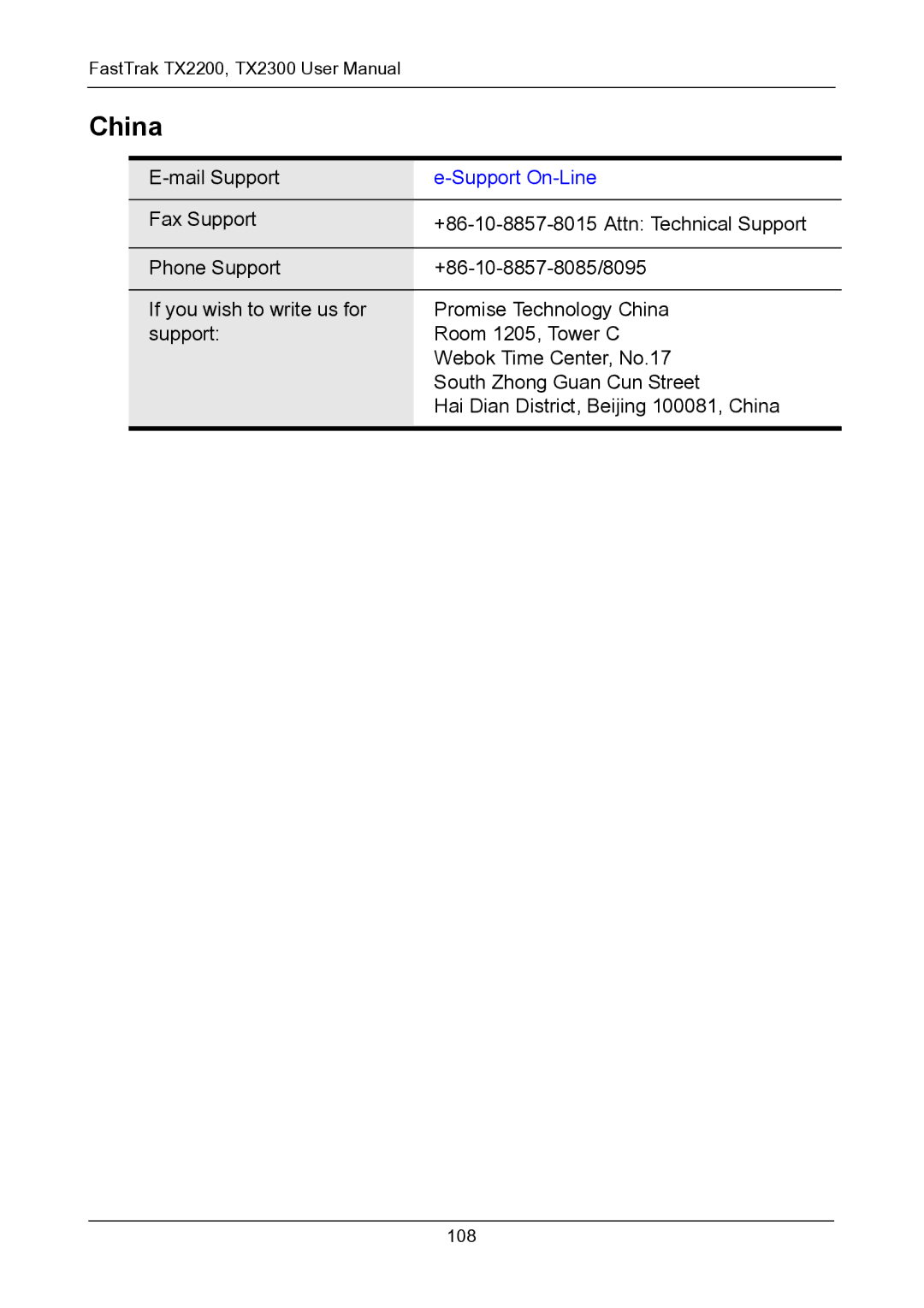 Promise Technology TX2200, TX2300 user manual China 