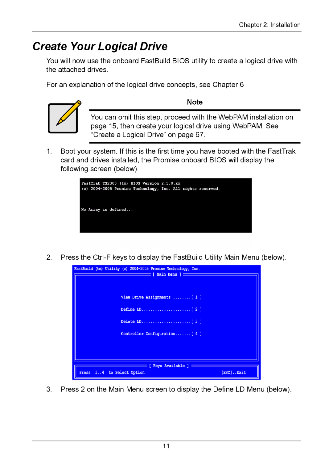 Promise Technology TX2300, TX2200 user manual Create Your Logical Drive 