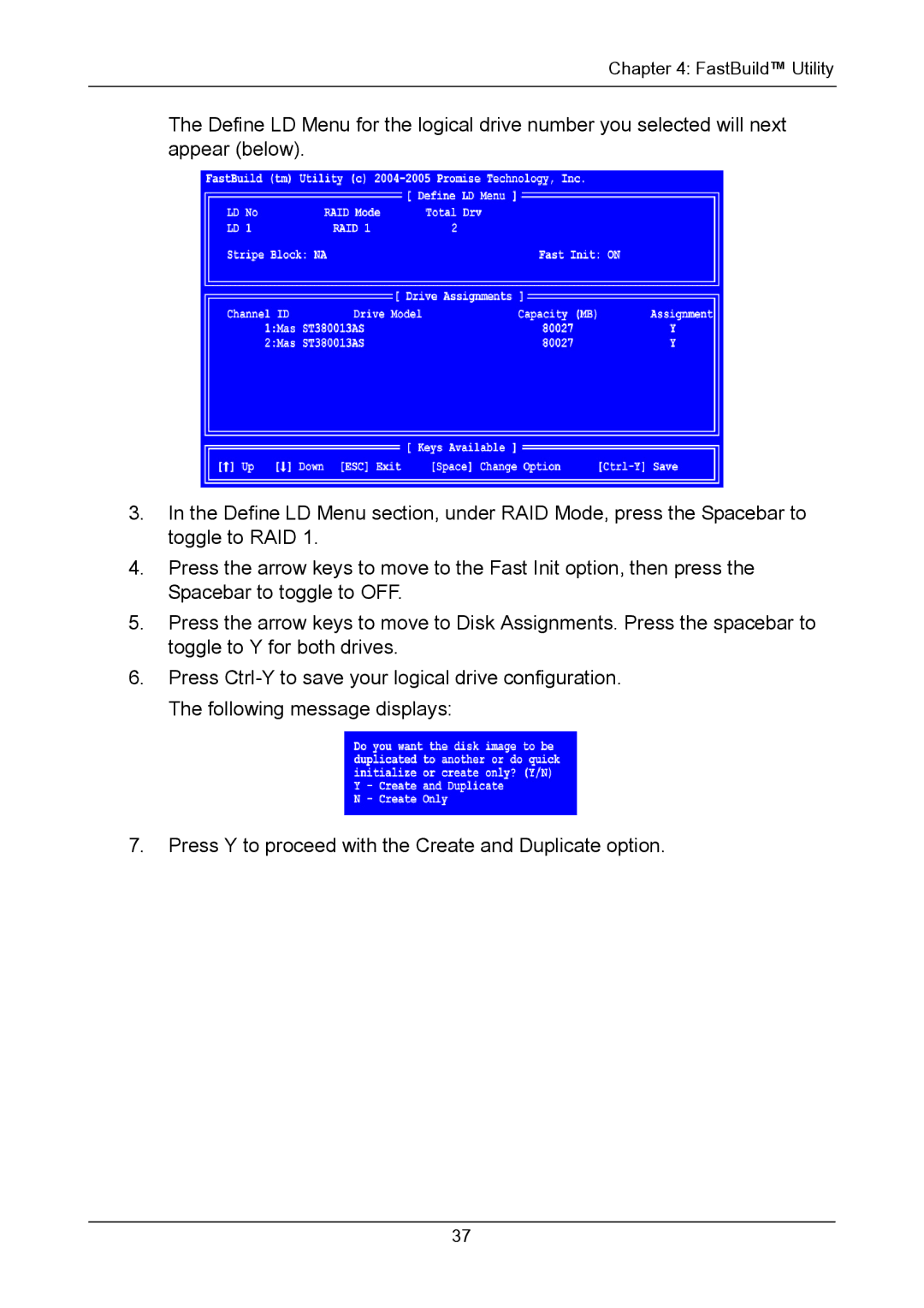 Promise Technology TX2300, TX2200 user manual FastBuild Utility 