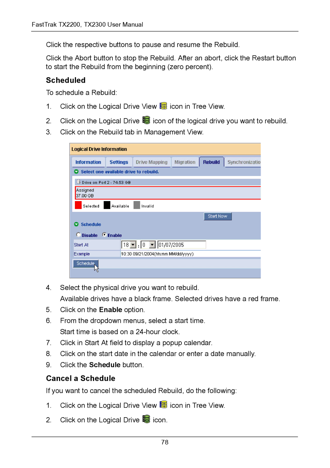 Promise Technology TX2200, TX2300 user manual Scheduled 